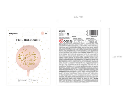 Balon foliowy Kocham Cię Mamo 45cm różowy 120259