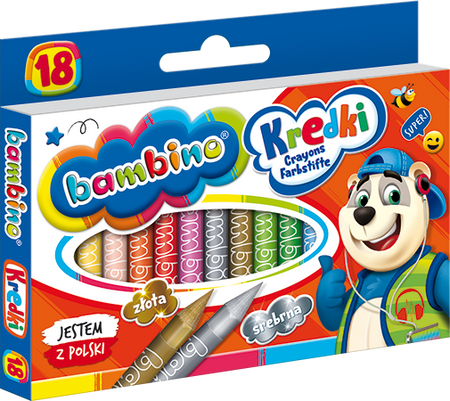 Maj kredki bambino świecowe 18kol pudełko 000201