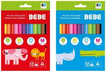 Pisaki 12kol trójkątne bb kids 259905