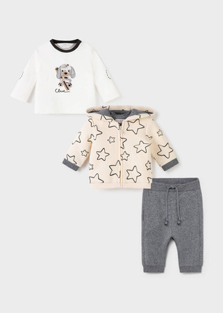 Mayoral Dres 3 częściowy dla chłopca rozm. 2-4 m 65 kolor 48 gris mez