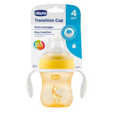 Chicco Pierwszy Kubek Treningowy z Miękkim Ustnikiem Neutral 4m+ 069996