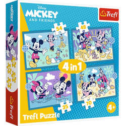 Puzzle Trefl 4w1 Zabawne zdarzenia Myszki Miki Disney 346695