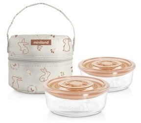 Pojemniki szklane 2x330ml z torba izot.króliki 892685