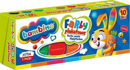 Farby Plakatowe 10kol 20ml Bambino 005008