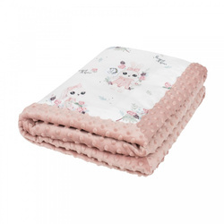 Kocyk Niemowlaka Romantyczny Królik  z minky sepia rose rozmiar 65x75 cm 411904