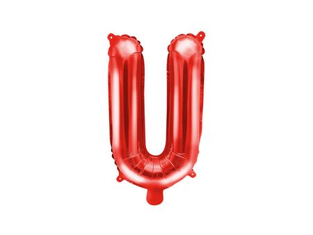 Balon foliowy litera U czerwony 35cm 169982