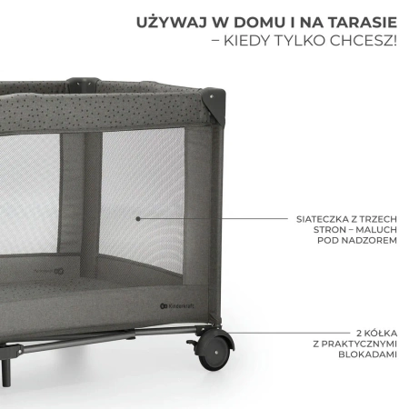 Kinderkraft JOY 2 z akcesoriami Dark Grey Łożeczko turystyczne 925155