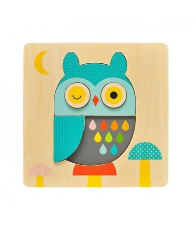 Petit collage puzzle drewniane sowa 545012