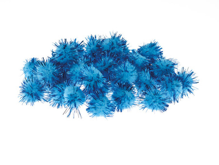 POMPONY 20MM METALICZNE NIEBIESKIE 40szt 686312