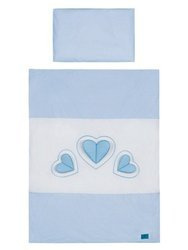 Pościel 2-elem. 3 serca 90/120 niebieski