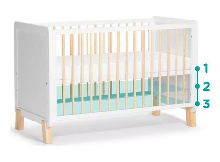 Kinderkraft łóżeczko drewniane nico white 914456