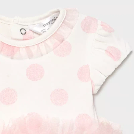 Mayoral Body tutu z opaską kolor 28 Pale blush rozmiar 6-9 m