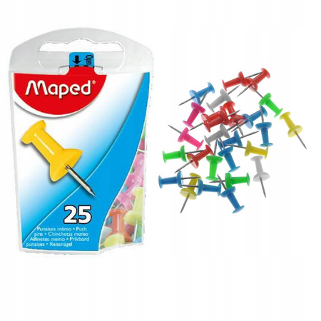 Maped Pinezki do tablic korkowych 25szt pudełko 450110
