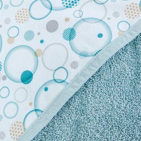 Ręcznik z kapturem printed line bubbles 100x100 Ceba Baby