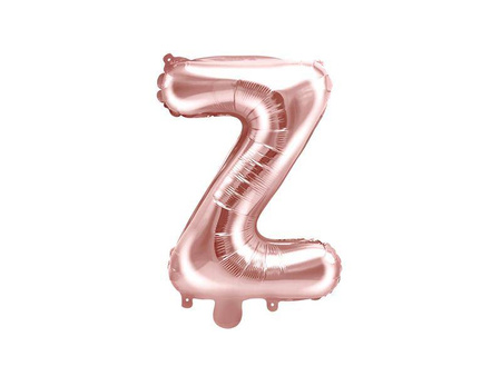 Balon foliowy litera "z", 35cm, różowe złoto