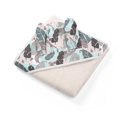Babyono Okrycie kąpielowefrotte z uszkami Bunny Ears 100x100 cm grey 413524