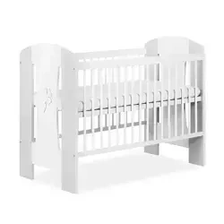 Klupś łóżeczko 120*60 nati koniczynka biały-popiel