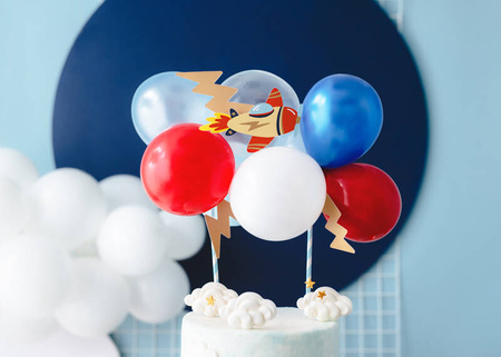 Balonowy topper na tort Samolot 29cm 032934
