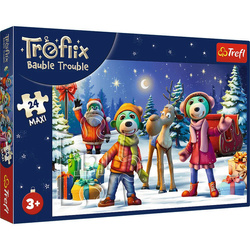 Puzzle trefl 24 maxi XMAS Trefliki lepią bałwana 143751