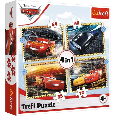 Puzzle Trefl 4w1 Do startu, gotowi, start! / Disney Cars 3