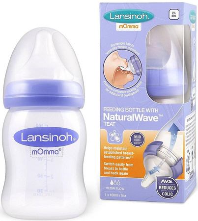 Lansinoh butelka 160ml ze smoczkiem naturalwave 999488