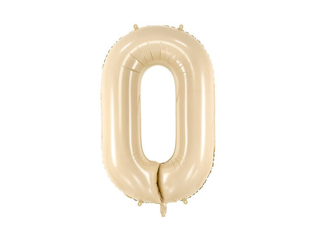 Balon foliowy cyfra 0 72cm beż 034945