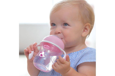 Chicco Pierwszy kubek treningowy z miękkim ustnikiem 4M+ 200ml pink 069972 