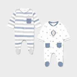 Mayoral Set 2 pajacyki długie kolor 22 Lake blue rozmiar 4-6 m