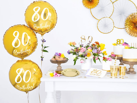 Serwetki 80TH Birthday białe 30x30cm 20szt 109391