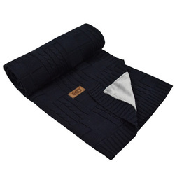 Eko kocyk dzianina+ futerko granat 117522