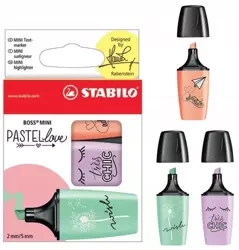 Zakreślacze stabilo Boss mini 3 kolory pastel