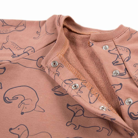 Bluza niemowlęca rozpinana bokiem LAZY DAYS brązowa 062