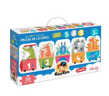 Czuczu: puzzle z dziurką-pociąg do liczenia 3+ 490753