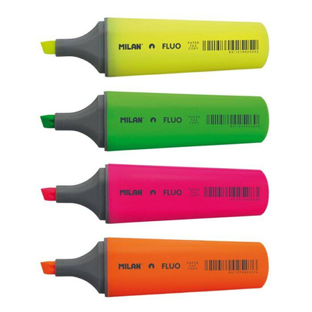 Zakreślacz milan płaski fluo 4kol 030577