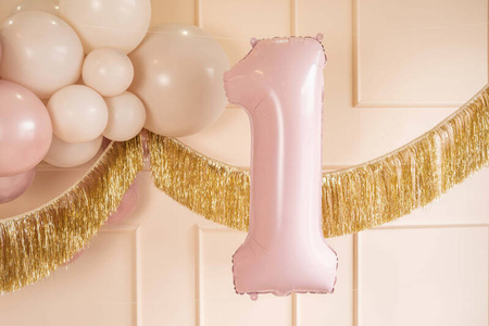Balon foliowy cyfra 1 72cm jasny różowy 034181
