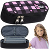 PIÓRNIK SASZETKA USZTYWNIONA Z WEWNĘTRZNĄ KLAPKĄ STRIGHT PC-01 PINK CHECKERED 680380