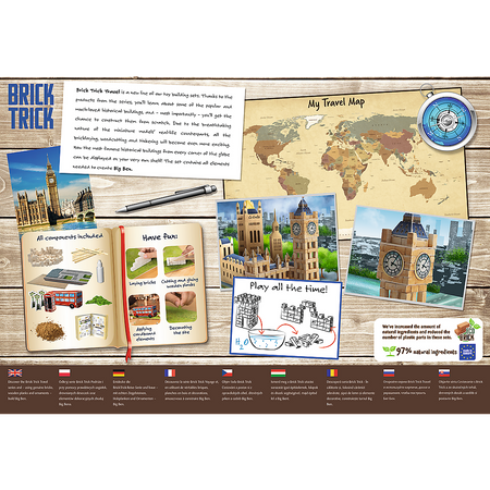 Trefl Brick Trick Podróże Buduj z cegły Big Ben L 615524