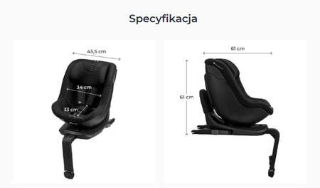 Kinderkraft I-Guard Pro I-Size 40-105 cm Grey Fotelik samochodowy obrotowy 360 929078 