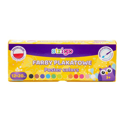 Strigo Farby plakatowe 12 kolorów 939711