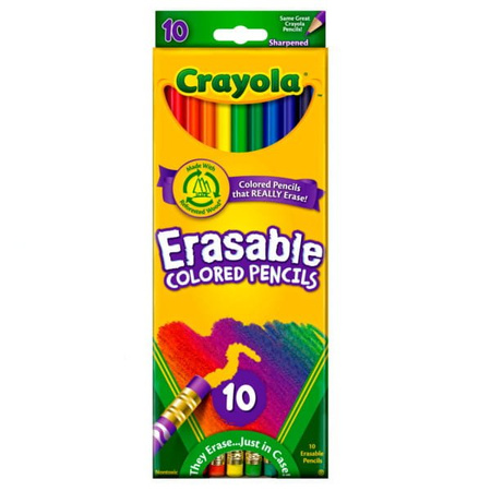 Crayola: ścieralne kredki ołówkowe z gumką 10 szt