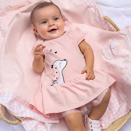 Mayoral Sukienka dzianina grafika kolor 43 Pale blush rozmiar 4-6 m