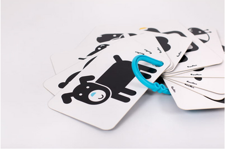 Czuczu:karty kontrastowe na kółku dla dzieci 3 mies.+