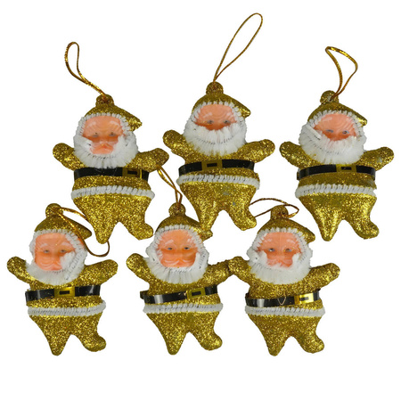 Mikołaje wiszące 6szt złote 225946/223542