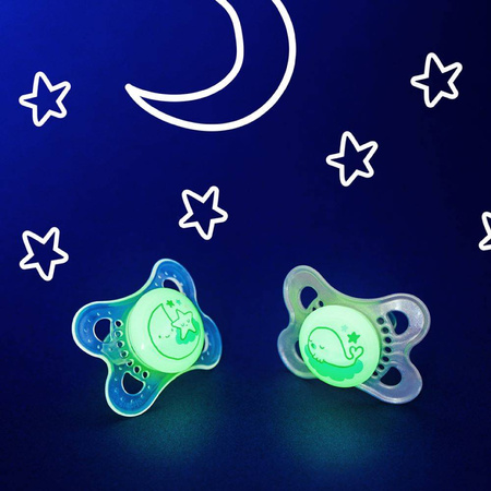Mam Baby Smoczek uspokajający 2 szt Original Night Silky 6m+ Night Matt Unisex 831355