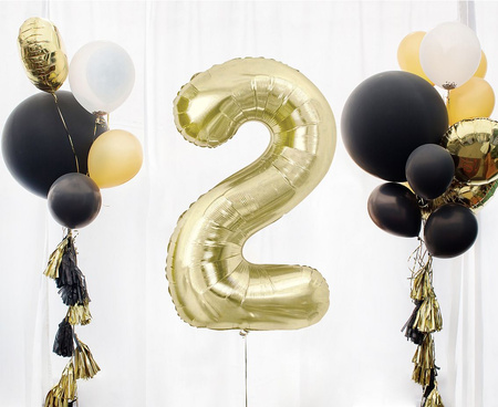 Balon foliowy B&C cyfra 2 szampańska 85 cm AA 189131