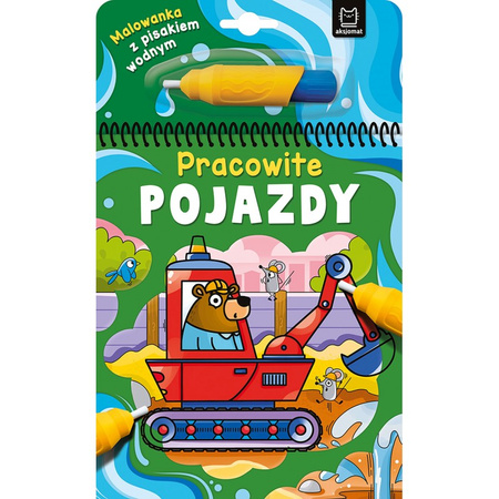 Malowanka z pisakiem wodnym.  Pracowite pojazdy 137378