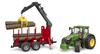 Bruder 03154 Traktor John Deere 7R 350 z przyczepą wraz z żurawiem i 4 balami drzewa 031541
