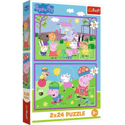 Puzzle Trefl 2x24 Peppa na placu zabaw 344356