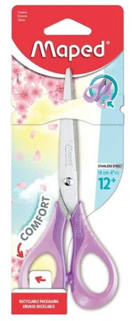 Maped Nożyczki Sensoft pastel 16cm elast.uchwyt fioletowy blister 862912