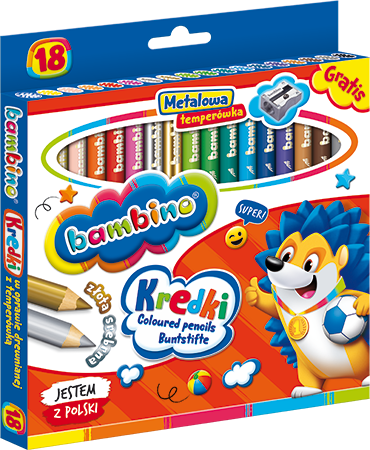 Maj kredki bambino 18kol w opr.drewn.+Temp.000348